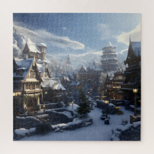 Fantasy Winter Town Jigsaw Puzzle