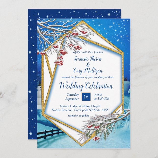 Fantasy Winter Wedding Invitation (Front/Back)