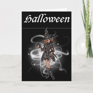Fantasy Witch 6 Halloween Greeting Card