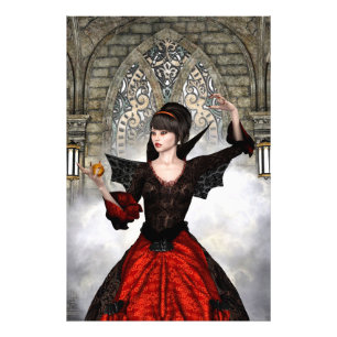 Fantasy Witch - Mediaeval Castle Halloween Art Photo Print