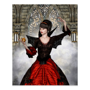 Fantasy Witch - Mediaeval Castle Halloween Art Poster