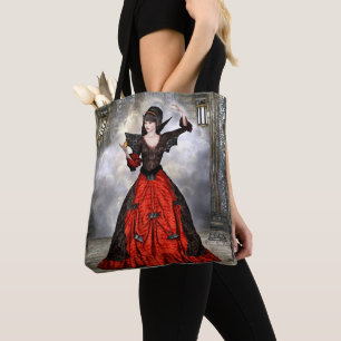 Fantasy Witch - Mediaeval Castle Halloween Art Tote Bag