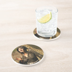 Fantasy Witch Mediaeval Village Halloween Coaster