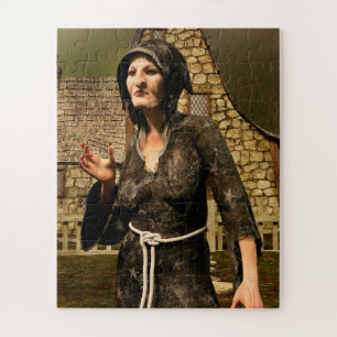 Fantasy Witch Mediaeval Village Halloween Jigsaw Puzzle