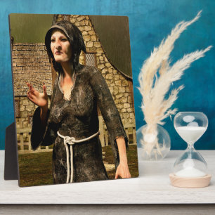 Fantasy Witch Mediaeval Village Halloween Plaque