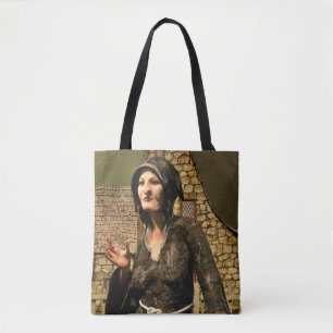 Fantasy Witch Mediaeval Village Halloween Tote Bag