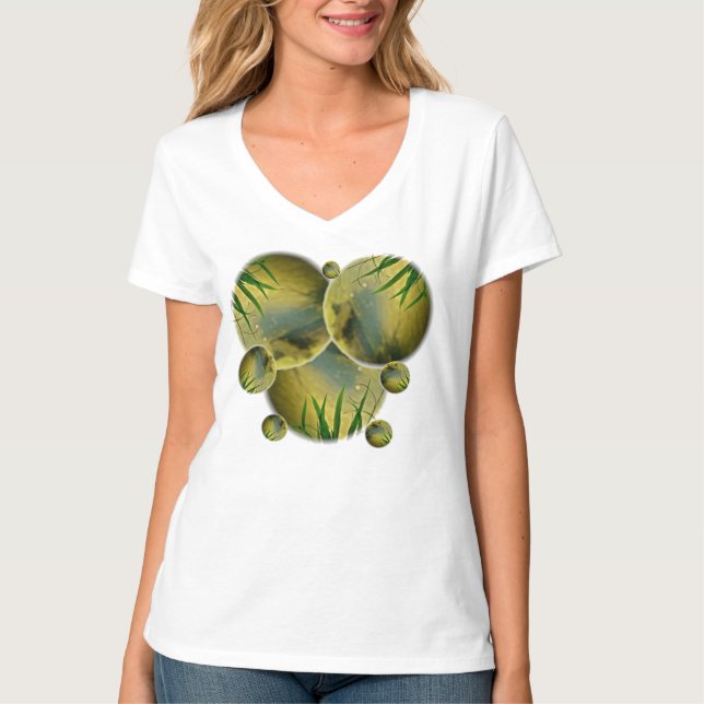 FANTASY WITH LEAVES IN A BUBBLE T-Shirt (Front)