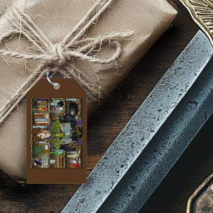 Fantasy wizard Books Dragon Potions Gift Tags