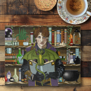 Fantasy Wizard Books Dragon Potions Jigsaw Puzzle