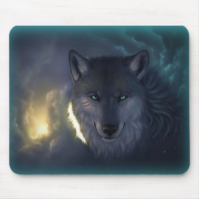 Fantasy Wolf Mouse Pad (Front)