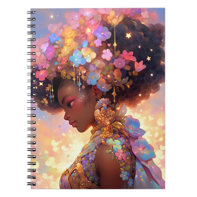 Fantasy Woman African American Art Notebook (Front)