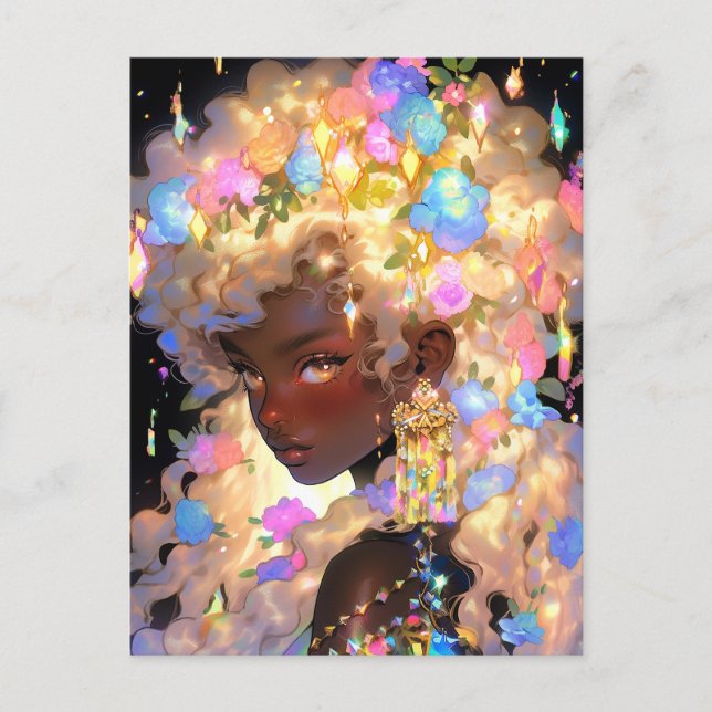 Fantasy Woman African American Art Postcard (Front)