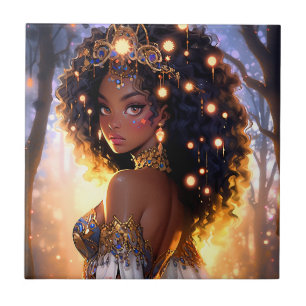 Fantasy Woman African American Art Tile