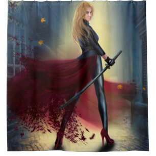 fantasy Woman Warrior Princess Shower Curtain