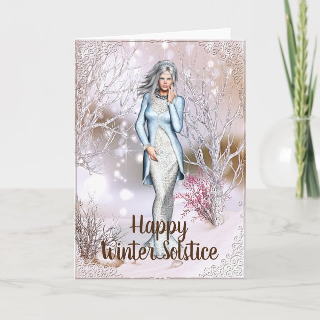 Fantasy Woman Winter Solstice Card (Front)