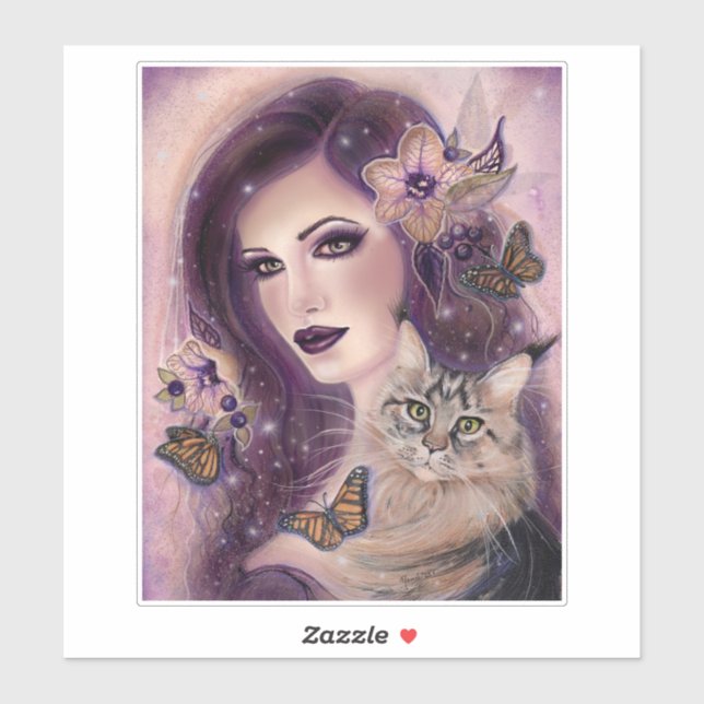 Fantasy women with cat by Renee Lavoie  (Sheet)