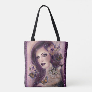 Fantasy women with cat by Renee Lavoie Tote Bag