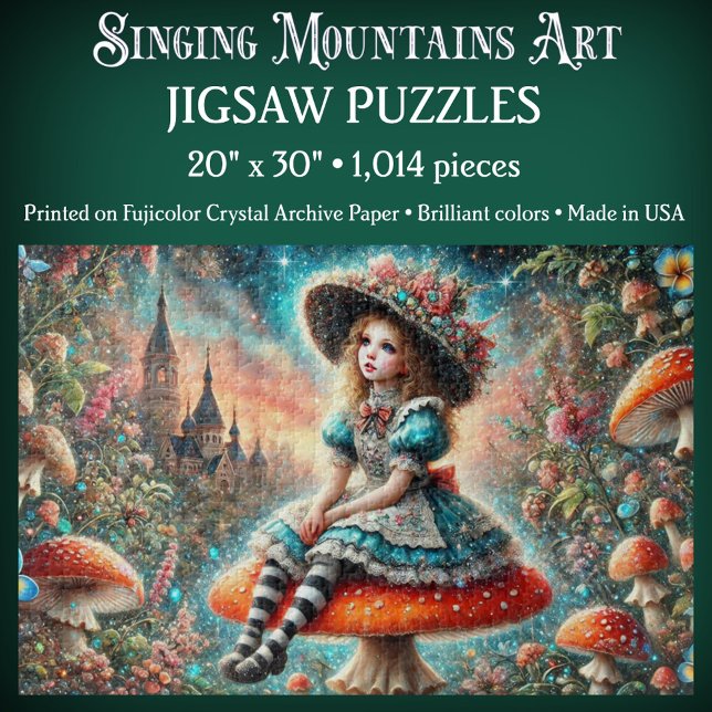 Fantasy Wonderland Alice On Mushroom Jigsaw Puzzle (Creator Uploaded)