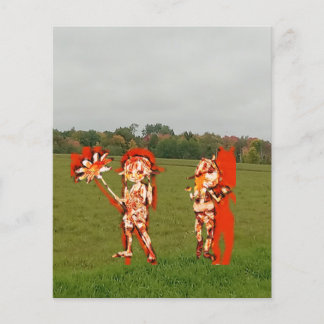 Fantasy wood nymph in a field orange green fall