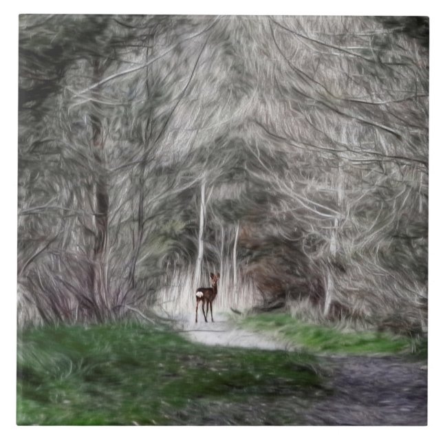 Fantasy woodland forest animals tile (Front)