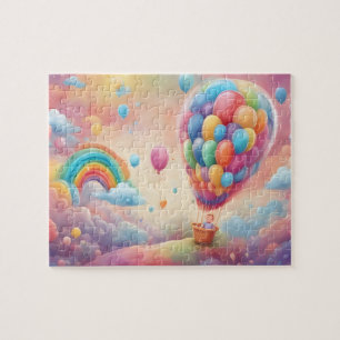 Fantasy World Colourful Watercolor Balloons Jigsaw Puzzle