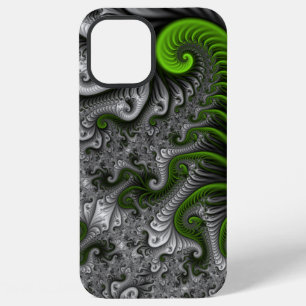 Fantasy World Green And Grey Abstract Fractal Art iPhone 12 Pro Max Case