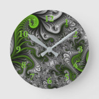 Fantasy World Green And Grey Abstract Fractal Art