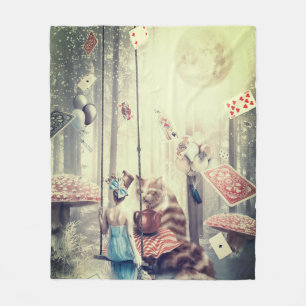Fantasy World Playing Cards  Fleece Blanket
