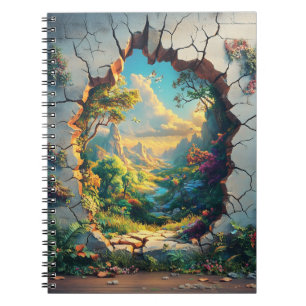 Fantasy World Through a Cracked Wall Design Notebook