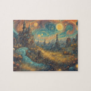 Fantasy World Watercolor Princess Castle Jigsaw Puzzle