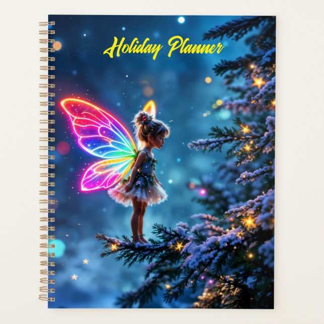 Fantasy Xmas fairy snow tree holiday lights Planner (Front)