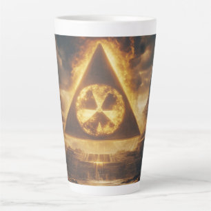 Fantasy Yellow Radioactive Symbol Digital Art Latte Mug