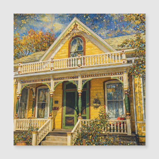 Fantasy Yellow Victorian Magnet (Front)