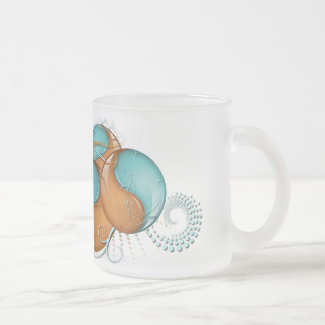 Fantasy Yin Yang 2 Frosted Glass Coffee Mug (Right)