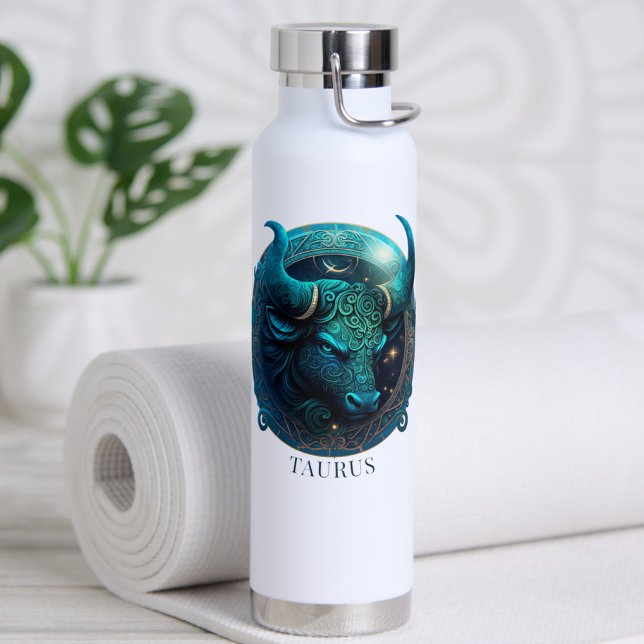 Fantasy Zodiac Symbol Bull Celestial Taurus Water Bottle (Creator Uploaded)