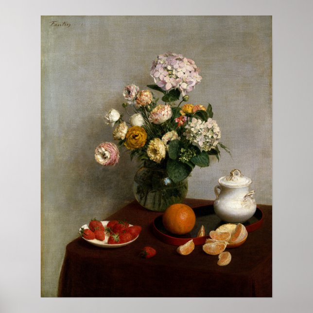 Fantin-Latour - Flowers And Fruit Poster (Front)