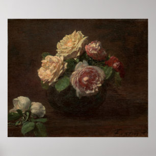 Fantin-Latour - Roses In A Bowl Poster