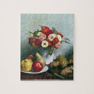 Fantin-Latour - Still-life with flowers and fruit Jigsaw Puzzle