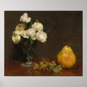 Fantin-Latour - Still Life With Roses And Fruit Poster