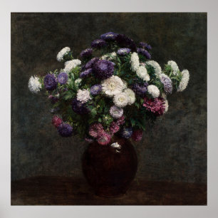 Fantin-Latour's Asters in a Vase  Poster