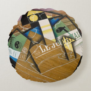 Fantomas, 1915 (oil on canvas) round cushion