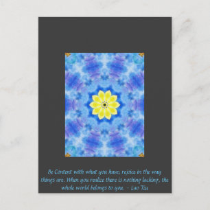 Far Eastern Inspired Art with Lao Tzu Life Quote Postcard