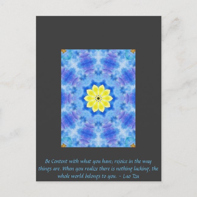 Far Eastern Inspired Art with Lao Tzu Life Quote Postcard (Front)