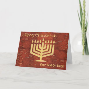 Far North Chanukkah - Inner Birch Bark Holiday Car Card