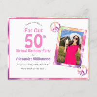 Far Out 50th Tie Dye Virtual Birthday Party Photo