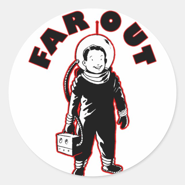 Far Out Classic Round Sticker (Front)