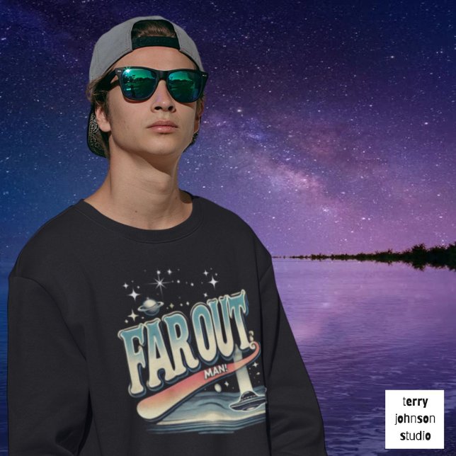 Far Out Man Retro 60’s Slogan Personalised  Sweatshirt (Creator Uploaded)