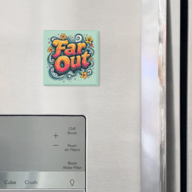Far Out Retro 70s Psychedelic Groovy Hippie Magnet (In Situ (Fridge))