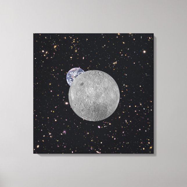 Far Side of the Moon Earth Starry Sky Canvas Print (Front)