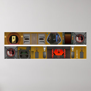 Far Space Station Promenade Diorama background Poster